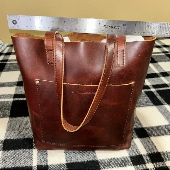 Portland Leather Goods PLG Original Crossbody Tote in Cognac - Picture 14 of 15